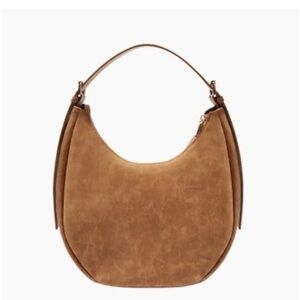 4th & Reckless Una Faux Suede Crescent Bag Shoulder Purse Brown Tan NEW Medium